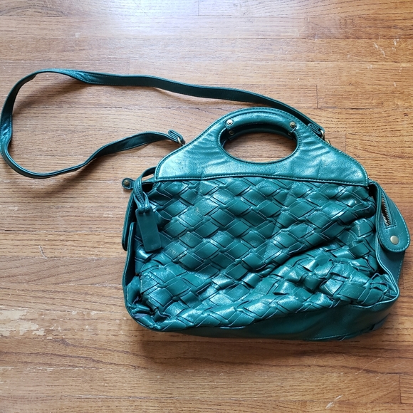 Gryson for Target | Green Patent Leather Woven Handbag - Picture 4 of 9